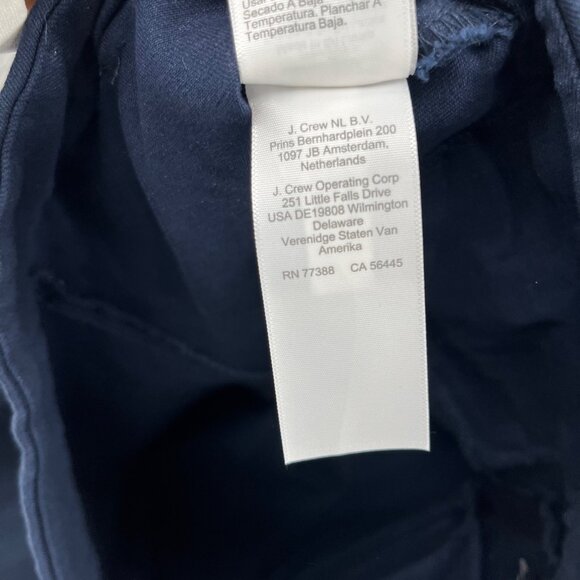 J.CREW Winnie Pants Womens Navy Blue Cotton Stretch Side Zip Flat Front Size 4 - Picture 7 of 14
